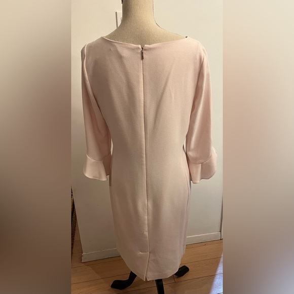 Karl Lagerfeld Paris Crepe Dress Blush Pink Tulip Bell Sleeve Size 10 - Picture 3 of 8